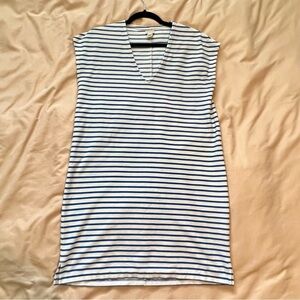 J Crew Factory striped cap sleeve shift dress